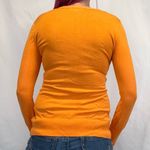 Liz Claiborne Women's Long Sleeve Cardigan S SM Small Bright Orange Tight Knit Photo 1