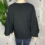 Who What Wear Black Exaggerated Ruffle Sleeve Top Size Medium Photo 1