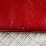 Brighton red leather Love bling studded boho rare wristlet pouch zippered small​ Photo 7