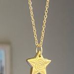 Handmade grunge y2k star swirl fully gold stainless steel chain necklace💫🌀 Photo 1