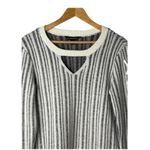 Rock & Republic Striped Cutout Sweater Lace-Up Sleeves Pullover Women Size Small Photo 2