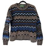 Maine Bay Traditionals Vintage Wool Hand Knit Sweater Womens Large Brown Blue Photo 0