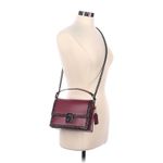Coach Hutton Black Cherry Leather Snakeskin Detail Shoulder Bag Photo 1