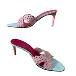 Donald Pliner Couture Nappa Leather Shoe Shrimp Mist Criss Cross Slide NWT $235 Pink Size 9 Photo 2