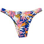 Volcom NWT Hot Tropics Blue Floral V Bikini Swimsuit Bottom Large Cheeky Photo 5