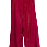 ZARA NWT  Satin Effect Shiny Wide Leg Fuchsia Pant Bloggers Fave XS Photo 7
