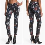 Current/Elliott  Black Floral Skinny Stiletto Ankle Jeans Low Rise Size 24 XS Photo 1