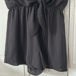 She & Sky  Black Drop Shoulder Tie Front Woven Romper - Size L Photo 5