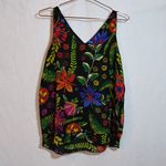 Violet+Claire Black Vibrant Colorful Floral Chiffon Tank Size M Photo 4
