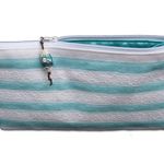 Set of 2 Blue Lace Stripe Zippered Clutch Makeup Bag Travel Kit NEW with tags White Photo 5