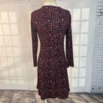Talbots petite red black print long sleeve wrap top sheath dress size small peti Photo 4