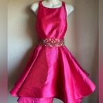 Mac Duggal Bright Pink A-Line Fit & Flare Floral Beaded Petticoat Formal Dress 2 Photo 1