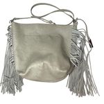 URBAN ORIGINALS Vegan Leather Bag Tote Fringe Light Taupe Adjustable Strap Photo 0