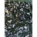 FRNCH  Womens Medium Blouse Floral Green VNeck Grandmacore Grunge Lined Tie Back Photo 3