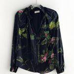 Babaton Aritizia  Botanical Floral Print Blouse Smocked  Sleeve Shirt Chiffon XS Photo 2