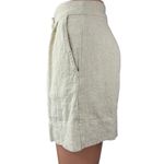 Princess Polly  Cream White Linen High Waist Pleated Casual Zipper Shorts Size 2 Photo 1