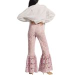 Anna Sui for FREE PEOPLE Pink Floral Lace Pants, Size L, New w/o Tag MSRP $559 Photo 2