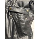 Veranesi Women's Genuine Leather Coat 28W Plus Black Faux Fur Lined Hood Parka Photo 12