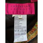 Christian LaCroix BLACK SATIN PENCIL SKIRT GOLD RUST GEOMETRIC PANELS SIZE 36 Photo 4