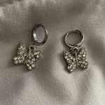 Princess Polly Silver butterfly rhinestone dangly earrings 🦋 Photo 0