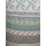 sweater patterned geometric leaves vintage 1980s pastel collared Pink Size L Photo 2