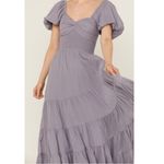 Free People Dainty Ethereal Sundrenched Short Sleeve Maxi Size Large Periwinkle Photo 5
