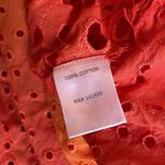 Velzera NEW Orange Ombré Eyelet Babydoll Dress Beach Coverup Long Sleeve Mini Photo 6