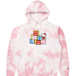 Sanrio Hypeland HELLO KITTY BLOCKS CHENILLE HOODIE tie dye size small sweatshirt Photo 0