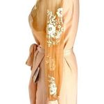 Robed with Love Pink Hildy Robe Short Tie Belt Satin Floral Sheer Size Medium M Photo 11