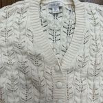 Rachel Zoe chunky button front Knit cream cardigan size small Photo 2