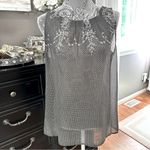 Loft Embroidered Dot Sleeveless Blouse with Zip Up Back | Size M Photo 1