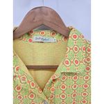 Fresh Produce  Sleeveless Collared Button Up Top Women's Small Geometric Yellow Photo 2