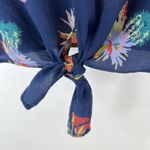 Madewell Size XXS Bird of Paradise Tie Front Silk Top V-Neck Shirt Sleeve Blouse Photo 6