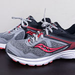 Saucony Grey Black Orange Pink Grid Cohesion 10 Lace Up Womens Sneakers 8.5 Photo 0