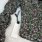 ASTR The Label Livie Floral Ruched Smocked Sleeve Top Sweetheart Neck SZ XS NWT Black Photo 2