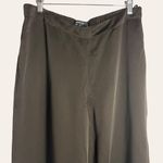Lafayette 148  Brown Riverside Satin Wide Leg Trouser Pants Size L Photo 3