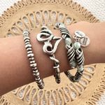 Alex & Ani Set of 3 Evolution of Heart Milkweed Forest Blessing Wrap Bracelets Silver Photo 2