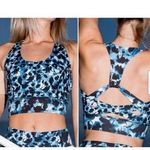 FP Movement Tank sports bra open back Free People animal print Ashford Twilight Blue Size M Photo 1
