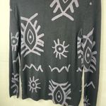New Collection Italy Angora Blend Pullover Light Sweater tight Knit Abstract S/M Black Photo 8