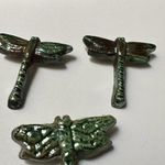 Lot Of 3 Handcrafted Green Dragonfly Insect Brooch Pins Photo 7