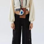 BDG New Leaf Quarter-Zip Cropped Sweatshirt NWT Size M - Ivory Photo 4