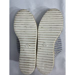 Womans Casual Sneakers 6.5 Blue White Stripe Lace Up Espadrille Photo 6