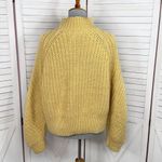H&M Chunky Knit Funnel Neck Barrel Sleeve Crop Sweater Yellow Medium Photo 3