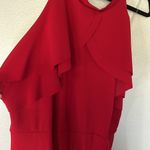 Bebe NWT Red Halter Ruffle Neck Jumpsuit sz 3x Photo 6