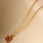 14K Gold Plated over Sterling Silver North Star Garnet Necklace Photo 0