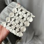 Alya  gray t shirt dress crochet trim small Photo 4