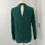 ALC Frank ALC Size 4 Green Liza Silk Choker Deep V-Neck Long Sleeve Blouse Photo 13
