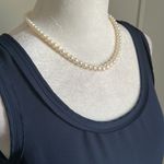 Philosophy Oversized Chiffon Deep Navy Blue Tank Blouse with Raw Hemline Photo 2