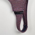 Madewell  Striped Bodysuit Top Crewneck Long Sleeve Red Navy White Medium Photo 4