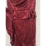 NIKIBIKI Sequin Tank Cocktail Party Ruffle Dress Women’s Small Ruby Wine Photo 3